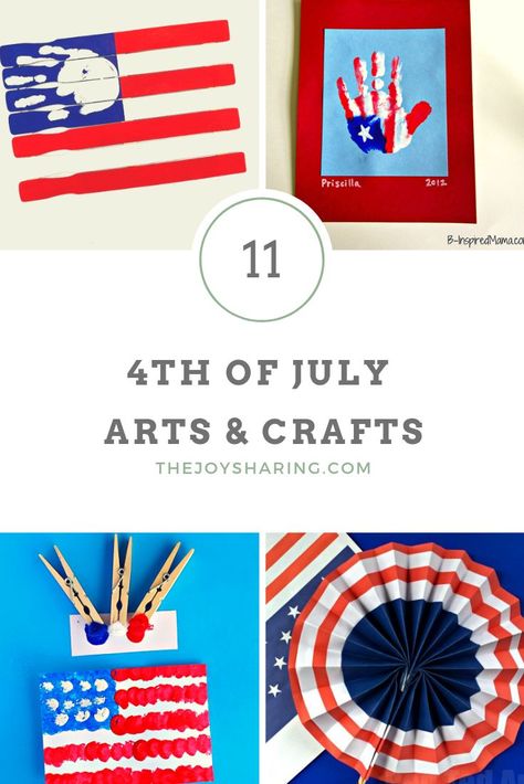 Here is the list of easy patriotic arts and crafts for preschoolers. Checkout all the awesome fourth of July ideas to find your craft project for classroom or to do at home. #thejoyofsharing #4thofjulyideas #4thofjuly #4thofjulycrafts #fourthofjuly via @4joyofsharing