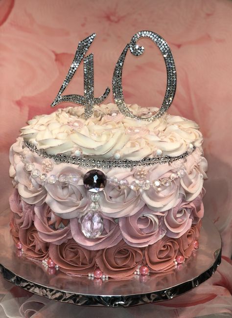 40 Birthday Ideas For Woman Turning 40 Cake, 40tg Birthday Cake Women, 50th Birthday Cakes Ideas For Women, 40th Birthday Cake Ideas For Women, 40th Bday Cake For Women, Zein Shion, 50th Birthday Cake Images, 40th Birthday Cake For Women, Rosette Cakes