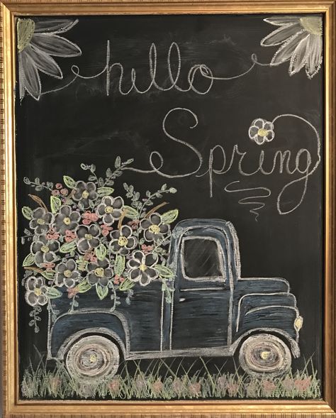 Country Chalkboard Art, Spring Themed Chalkboard, Hello Spring Chalkboard Art, Spring Chalkboard Ideas Easy, Spring Whiteboard Ideas, Easy Spring Chalkboard Art, April Chalkboard Art, March Chalkboard Ideas, Chalkboard Art Spring