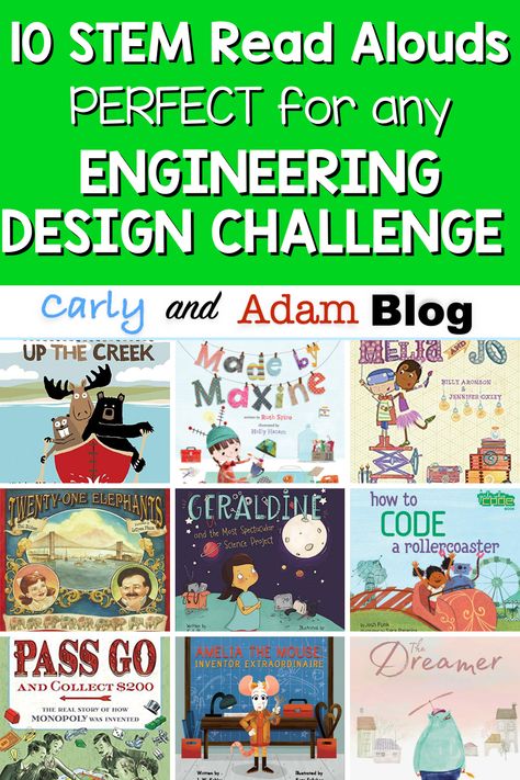 Stem Read Alouds, Stem Lab Design, Engineering Design Challenge, Steam Classroom, Elementary Stem, Stem School, Stem Books, Stem Curriculum, Stem Classes