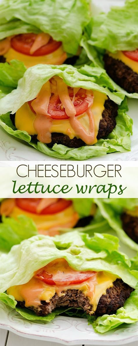 Cheeseburgers… Mmmm. Why are they so dang delicious? Even when I’m trying to eat lighter I still won’t deny myself a cheeseburger. That’s when these lettuce wrapped babies make an appearance! A flavorful burger topped with cheese, tomato, and a mouth-watering spread is always a winning combo. Wrap it up in a nice piece of … Cheeseburger Lettuce Wraps, Sandwich Vegetarian, Keto Cheesecake, Lettuce Wraps, No Carb Diets, 21 Day Fix, Keto Diet Recipes, Gnocchi, Eating Healthy