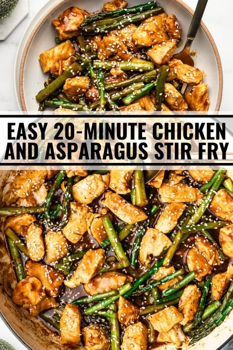 Easy 20-Minute Chicken and Asparagus Stir Fry - The Whole Cook Chicken And Asparagus Stir Fry, Asparagus Stir Fry, Chicken And Asparagus, Easy Stir Fry Recipes, Healthy Stir Fry, Stir Fry Recipes Chicken, Cibo Asiatico, Chicken Asparagus, Vegetable Stir Fry