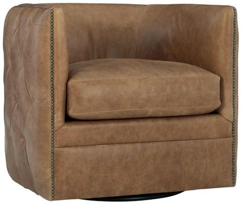 Swivel Chairs | Bernhardt Luxury Leather Sofas, Leather Swivel Chair, Swivel Chair Living Room, Tufted Leather, Printed Chair, Leather Accent Chair, Swivel Barrel Chair, Swivel Accent Chair, Bernhardt Furniture