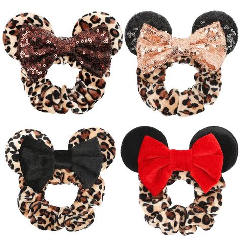 Disney Discovery: 4 Piece Mouse Ear Scrunchy Sets Natural Blonde Balayage, Minnie Mouse Hair, Mouse Hair, Cute Minnie Mouse, Hipster Hairstyles, Leopard Print Hair, Army Print, Orange Bows, Bows Hair