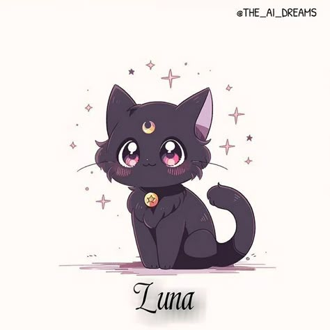 Luna Sailor Moon Icon, Luna Cat Sailor Moon, Sailor Moon Drawing, Luna Anime, Sailor Moon Hair, Candy Cat, Sailor Moon Cat, Sarah Moon, Sailor Moon Tattoo