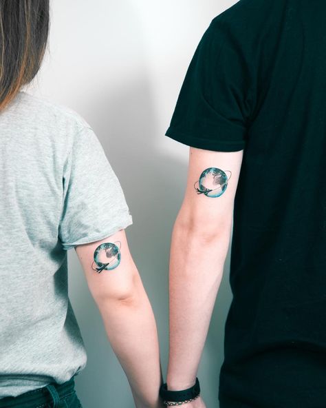 Tattoos For Travel, Matching Love Tattoos, Tattoos Photo, Meaningful Paintings, Mad About You, Best Couple Tattoos, Fingerprint Heart, Tattoos Infinity, Travel Tattoos