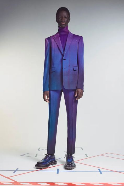 Introducing the five best looks from Berluti menswear AW21 | British GQ Berluti Menswear, Purple Leather Jacket, Formal Dress Code, Very Peri, Denim Trends, Mens Fall, Menswear Collection, Prince Charming, Color Of The Year