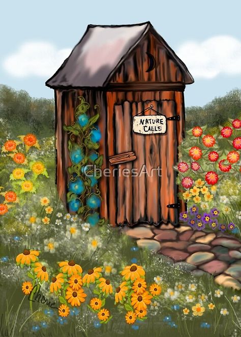 Outhouse Paintings, Outhouses Pictures, Moon Template, Remodeling House, Out Houses, House Remodeling, Printable Pictures, Faith Art, Old Barns