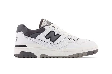 New Balance's 550 Resurfaces in "White/Grey" | HYPEBEAST New Balance 550 White Grey, New Balance 550 White, Jordan Shop, All Jordans, Grey New Balance, New Balance White, Carnaby Street, White Concrete, Perforated Leather