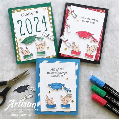 Su Cap And Gown Cards, Stampin Up Graduation Cards 2024, Cap And Gown Stampin Up Cards, Stampin Up Graduation, Graduation Card Ideas, Stampin Up Graduation Cards, Graduation Invitations Diy, Gown Graduation, Graduation Cards Handmade