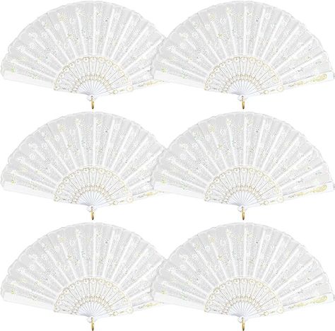 Amazon.com: HKACSTHI 6 Packs White Spanish Floral Folding Hand Fan Women Lace Fan Handheld Fans for Wedding and Home Decoration : Home & Kitchen Fans For Wedding, Folding Fans, Folding Hand Fan, Paper Fans, Hand Held Fan, 6 Packs, Women Lace, Hand Fan, Home Decoration