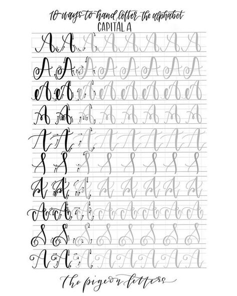 ➡️ The Letter A ⬅️ Cursive Writing Practice, Letter Practice Sheets, Brush Lettering Worksheet, Lettering Practice Sheets, Modern Calligraphy Practice, Hand Lettering Practice Sheets, Brush Lettering Practice, Calligraphy Worksheet, Alphabet Lettering