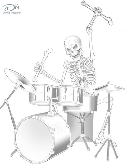 Skeleton Playing Drums, Skeleton Drummer, Drummer Sketch, Drummer Drawing, Drummer Tattoo, Thor Comic Art, Thor Comic, Halloween Figures, The Mighty Thor