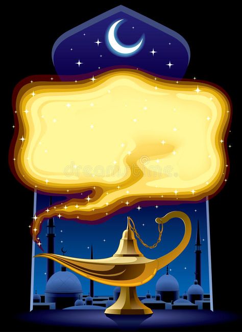 Aladdin Art, Lamp Vector, Arabian Nights Theme, Aladdin Party, Genie Lamp, Aladdin Lamp, Magic Lamp, Vector Poster, Aladdin And Jasmine