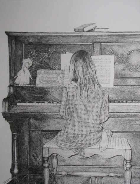 Upright Piano, Bristol Board, Beauty Art Drawings, Music Artwork, Musical Art, A Level Art, Romantic Art, Book Art Drawings, Pencil Drawing