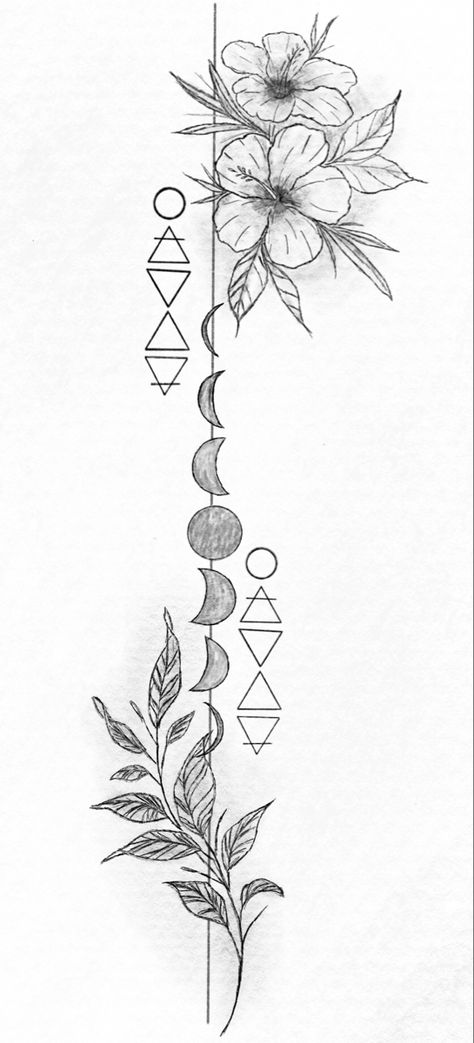 Spine tattoo by me Irish Spine Tattoo, Black And White Spine Tattoos, Spine Tattoos Lightning, Earth Witch Tattoo, Dark Feminine Spine Tattoos, Water Spine Tattoo, Hippie Spine Tattoo, Nature Spine Tattoos For Women, Earthy Spine Tattoos