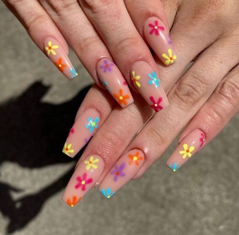 Long Spring Nails, Vibrant Nails, Cute Gel Nails, Nails Spring, Luxury Nails, Dream Nails, Fire Nails, Funky Nails, Pretty Acrylic Nails