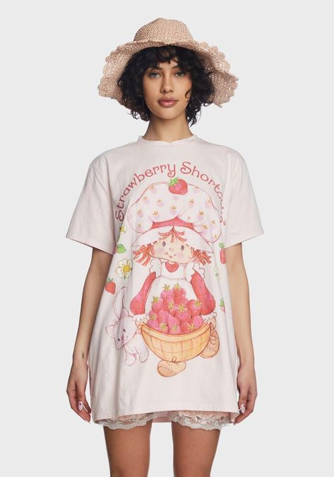 At Home Outfits, Oversized Graphic Tee, Exclusive Clothing, Women Shirts Blouse, Oversized Tee, Dream Clothes, Strawberry Shortcake, Dolls Kill, Online Boutique