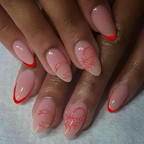 Scorpio Season Nails, Scorpion Nails Designs, Scorpio Nail Ideas, Scorpion Nails, Scorpio Birthday Nails, Scorpio Nails Designs, Nails Scorpio, Scorpio Nails, Classy Gel Nails