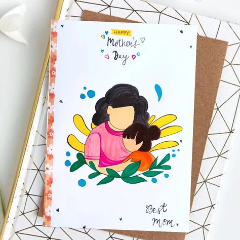 #mother #mothersday #greetingcard #painting #handmadecard #cardmaking Drawing For Mother's Birthday, Drawing For Mom Birthday, Mother Doodle, Mothers Day Card Design, Diy Birthday Cards For Mom, Happy Birthday Mommy, Mothers Day Cards Craft, Mom Drawing, Birthday Cards For Mother