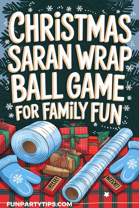 Looking for a unique Christmas gift exchange idea? Or maybe a fun family Christmas tradition. The hilarious Saran Wrap Ball Game adds layers of fun to family gatherings! Learn how to play the Saran Wrap Ball game and fun gift ideas. Unwrap small treasures, make memories, and bring on the laughs this holiday season. Perfect for family game nights or holiday parties. Games For Big Groups, Wrap Ball Game, Saran Wrap Ball, Saran Wrap Ball Game, Christmas Party Games For Groups, Ultimate Christmas Party, Christmas Eve Games, Family Games To Play, Fun Holiday Games