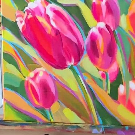 Maria Morris on Instagram Color Lessons, Color Explosion, Online Art Classes, January 3, Flower Art Painting, Art Classes, Acrylic Paintings, Summer 2024, Flower Art