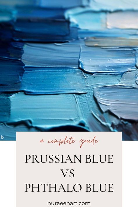 comparison between prussian blue and phthalo blue Prussian Blue Color Palette, Phalo Blue, Phthalo Blue, Colour Mixing, Earth Pigments, Colorful Paintings Acrylic, Palette Art, Blue Palette, Persian Blue