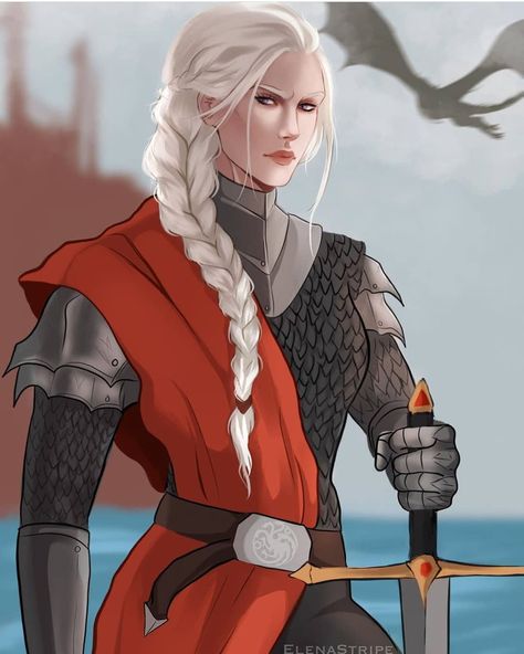 Game of Thrones Fanart on Instagram: “Visenya Targaryen by @elenastripe ° "Queen Visenya Targaryen was the older sister and wife of King Aegon I Targaryen, the first Lord of the…” Dragon Vhagar, Got Fanart, Dark Sister, Targaryen Family Tree, Arte Game, Valyrian Steel, Visenya Targaryen, Anne Bonny, Game Of Thrones Artwork