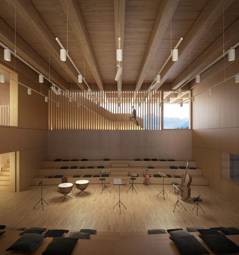 Ruang Studio Musik, Music Room Design, Auditorium Design, Lecture Hall, Multipurpose Hall, مركز ثقافي, Theater Design, Music Studio Room, Studios Architecture