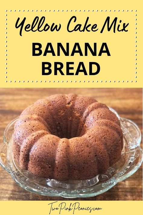 Banana Bread In Bundt Pan, Fluffy Banana Bread Recipe, Banana Bundt Cake Recipe, Cake Mix Banana Bread, Banana Bundt Cake, Banana Bundt, Banana Bread Cake, Recipes Using Cake Mix, Banana Nut Bread Recipe