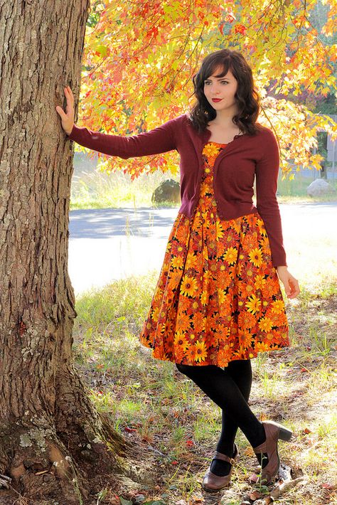 Retro A-line Vintage Dress For Fall, Retro Librarian Style, Aurora Teagarden Style Outfit, Vintage Plaid Dress For Fall, Vintage A-line Skirt For Fall, Hot Librarian Style, Hipster Dress, Modcloth Style Gallery, Tights Outfits