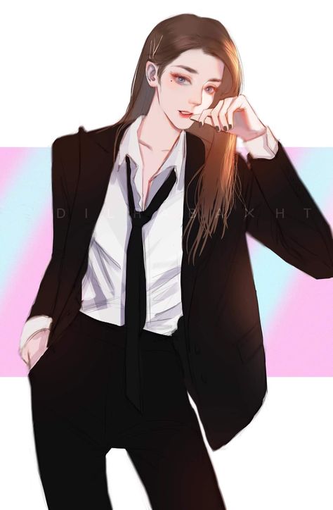 Tomboy Anime, Character Design Anime, Character Design Art, 심플한 그림, Woman In Suit, Couple Sketch, Anime Black Hair, Anime Warrior