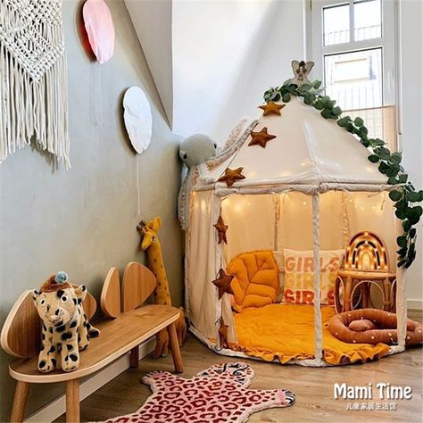 Korean INS children's tent indoor home boy yurt small house baby sleeping toy game house Dekorasi Kamar Tidur, Kids Room Inspiration, Toddler Rooms, Play Tent, Big Girl Rooms, Baby Bedroom, Kids Room Design, Toddler Room, Baby Room Decor