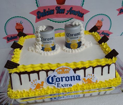 Beer Themed Cake, Mojito Cupcakes, Money Birthday Cake, Beer Birthday Party, Sheet Cake Designs, Rectangle Cake, Birthday Cake For Husband, 10 Birthday Cake, Cake For Husband