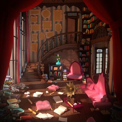 ArtStation - Home Sweet Home Cluttered Room, Sony Pictures Animation, Library Project, Sea Stories, Props Concept, Scene Drawing, Game Props, Game Concept, 3d Modelling