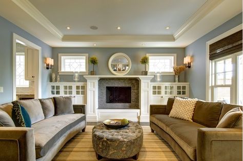 instead of fireplace, floor to ceiling built-ins are extended.  Living room by Rockwood Custom Homes, via Houzz Ideas Pictures, Built Ins, Built In, Design Ideas, Fireplace, Coffee Table, Living Room, Coffee, Furniture