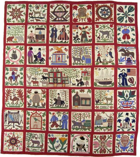 The 1867 “reconciliation quilt,” by Lucinda Ward Honstain of Brooklyn Baltimore Quilts, Historical Quilts, Baltimore Album Quilt, Sewing Quilts, Appliqué Quilts, String Quilts, Sampler Quilts, Heirloom Gifts, Old Quilts