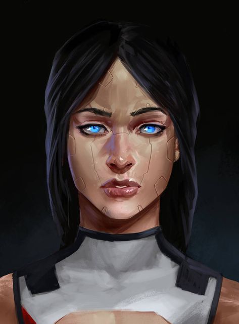 Android Portrait by SalvadorTrakal on DeviantArt Cyberpunk Girl Art, Android Drawing, Cyberpunk Female, Cyberpunk Rpg, Android Art, Cyberpunk Girl, Roleplay Characters, Arte Cyberpunk, Cyberpunk Character