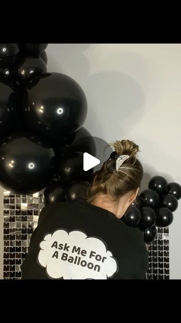 Ask Me For A Balloon on Instagram: "Silver shimmer panels with black Kalisan balloons & neon numbers 21! Easy balloon garland decor! Neon numbers from @ubackdropforevent ubackdrop.com save 10% use code TANYA10 Shimmer wall also from ubackdrop.com save 20% use code TANYA20
#balloons #balloonsofinstagram #balloon #shimmerwall #shimmerwallbackdrop #neonsign #neonnumbers #blackballoons #balloonartist #partyballoons #birthdayballoons #balloongarlands #askmeforaballoon" Black Balloon Photoshoot Ideas, Black Balloon Wall, Black And Silver Balloon Backdrop, Kalisan Balloons, Black Balloon Birthday Photoshoot, Black Sequin Backdrop With Balloons, Black Happy Birthday Balloons, Easy Balloon Garland, Neon Number