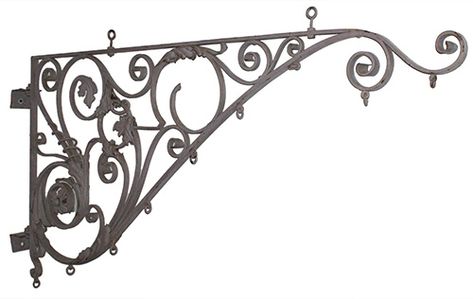 Item Wrought Iron Sign, Cast Iron Decor, Sign Bracket, Garden Tool Organization, Architectural Pieces, Farm Shop, Iron Work, Outdoor Accents, Architectural Antiques