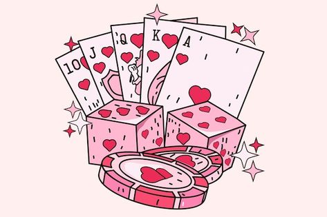 Vector feeling lucky | Premium Vector #Freepik #vector Las Vegas Brunch, Pink Ipad, Gif Art, Valentine Days, Feeling Lucky, Drawing Inspo, Art Download, Journal Stickers, Outfits Casual