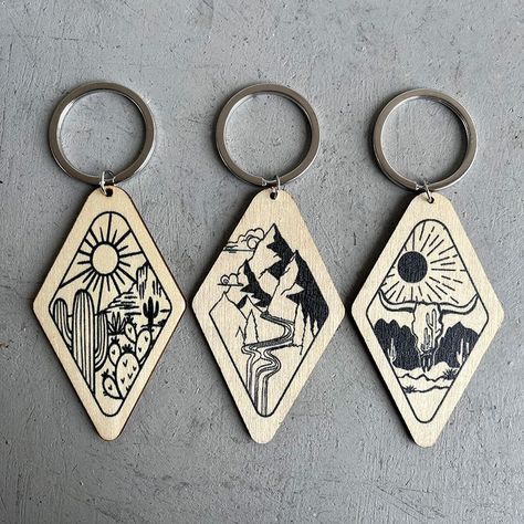 Rhombus Wood Scene Mountain And Desert Cactus Keychain Wooden Key Ring Cute Outdoors & Adventure Gift 2022 New - Key Chains - AliExpress Wooden Key Chains, Wooden Cactus, Keychain Wood, Cactus Keychain, Laser Cut Wood Crafts, Laser Engraved Gifts, Laser Ideas, Wood Keychain, Ring Keychain