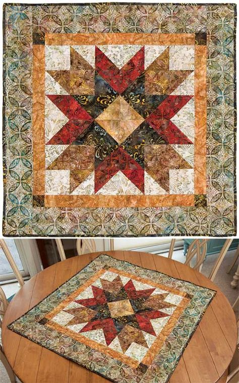 Want this in my living room Amische Quilts, Small Quilt Projects, Table Quilt, Diy Sy, Creeper Minecraft, Potholder Patterns, Table Quilts, Quilted Table Toppers, Miniature Quilts