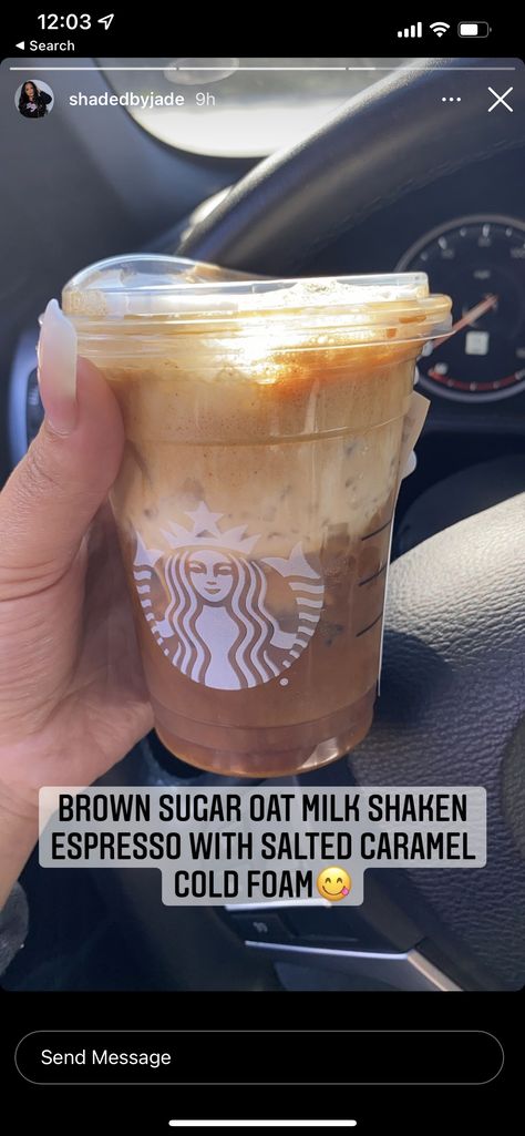 Starbucks Drinks Brown Sugar, Milk Starbucks Drinks, Vegan Starbucks Drinks, Vegan Starbucks, Secret Starbucks Recipes, Coffee Recipes Starbucks, Healthy Starbucks Drinks, Healthy Starbucks, Fast Food Menu