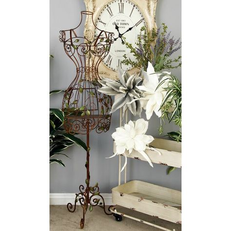 Ophelia & Co. Vicknair Mannequin Stand Sculpture & Reviews | Wayfair Metal Mannequin, Sewing Tattoo, Wire Mannequin, Dress Form Decor, Wire Dress Form, Mannequin Decor, Draping Ideas, Mannequin Display, Metal Dress