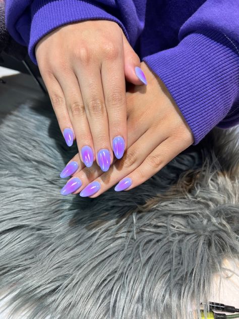 Purple Aura Nails Chrome, Purple Pink Aura Nails, Material Gworl, Fall Acrylic, Aura Nails, Purple Aura, 2024 Nails, Tooth Gem, Fall Acrylic Nails