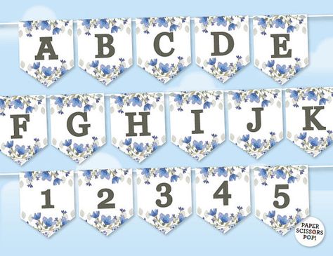 Editable Floral Garland, Name Banner, Garden Wedding, Summer Wedding Banner, Happy Mother's Day Banner, Birthday Bunting, Alphabet Template Happy Mothers Day Banner, Printable Banner Template, Mother's Day Banner, Birthday Banner Template, Garden Bridal Showers, Bridal Shower Banner, Alphabet Templates, Miss To Mrs, Wedding Garland