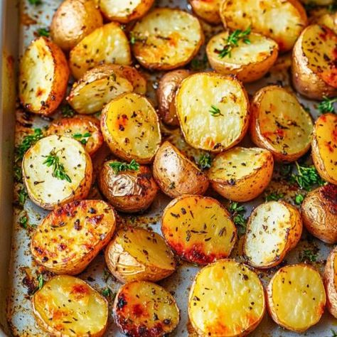 Oven Roasted Baby Potatoes Oven Roasted Baby Potatoes, Baby Potato Recipes, Pasta With Alfredo Sauce, Roasted Baby Potatoes, Creamy Shrimp Pasta, Easy Oven, Baby Potatoes, Oven Racks, Oven Roast