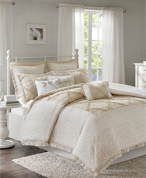 Madison Park Mindy 9-Pc. Cotton Bedding Sets & Reviews - Bed in a Bag - Bed & Bath - Macy's Aqua Bedding, Cotton Comforter Set, Shabby Chic Home, King Duvet Cover Sets, Bedding Sets Online, Cotton Bedding Sets, King Comforter Sets, Luxury Bedding Sets, Queen Comforter Sets