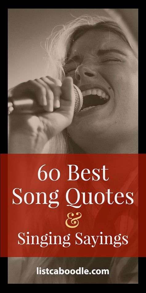 These 60 song quotes and sayings will surely inspire singers of all types. Included are insightful words from artists, musicians and celebrities. Read on and let the words be your muse! Meaningful Song Lyrics Quotes Beautiful, 70s Song Quotes, Music Funny Quotes, Quotable Song Lyrics, Quotes By Musicians, Funny Song Lyrics Quotes Humor, Popular Lyrics Quotes, Inspiring Song Quotes, Famous Musician Quotes